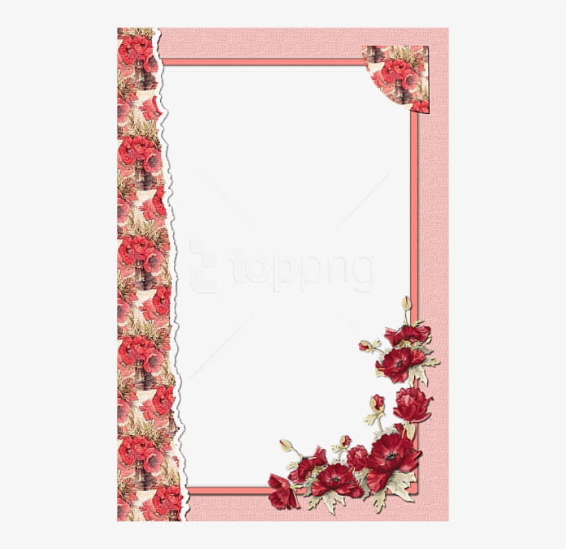 Free Png Transparent Flower Red Frame Png Images Transparent - Картички За Рожден Ден 50 Години Мъж, transparent png #9276343