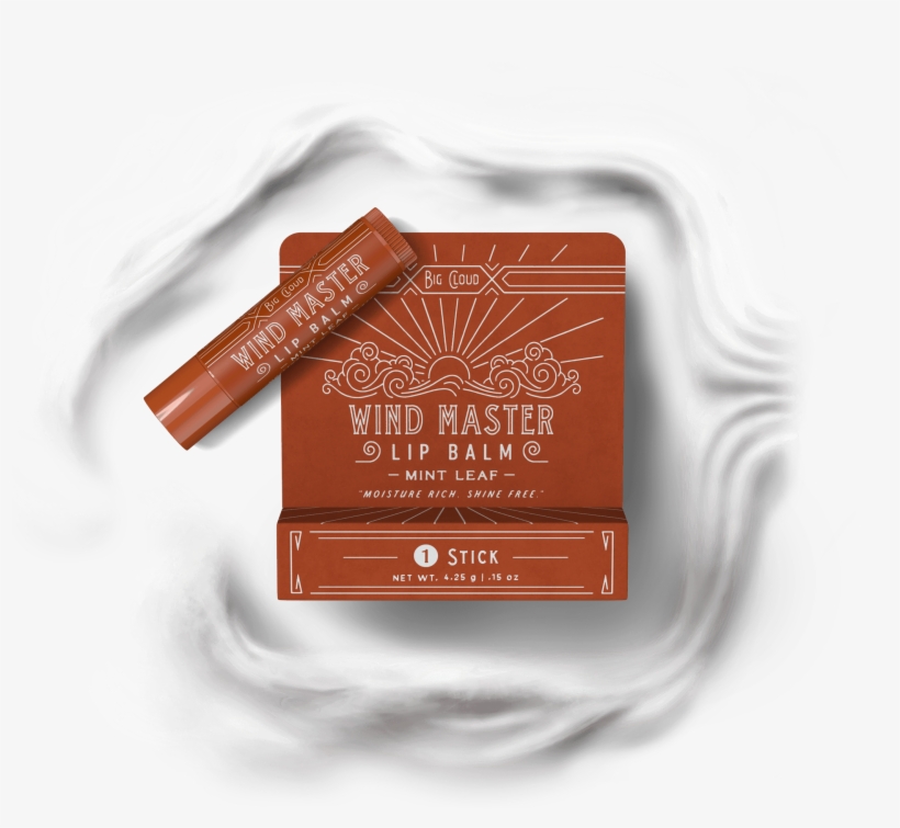Big Cloud Wind Master Mint Leaf Lip Balm - Graphic Design, transparent png #9276596