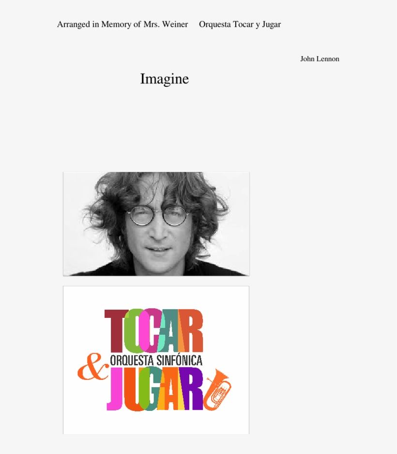 Imagine John Lennon Tocar Y Jugar - Graphic Design, transparent png #9277036