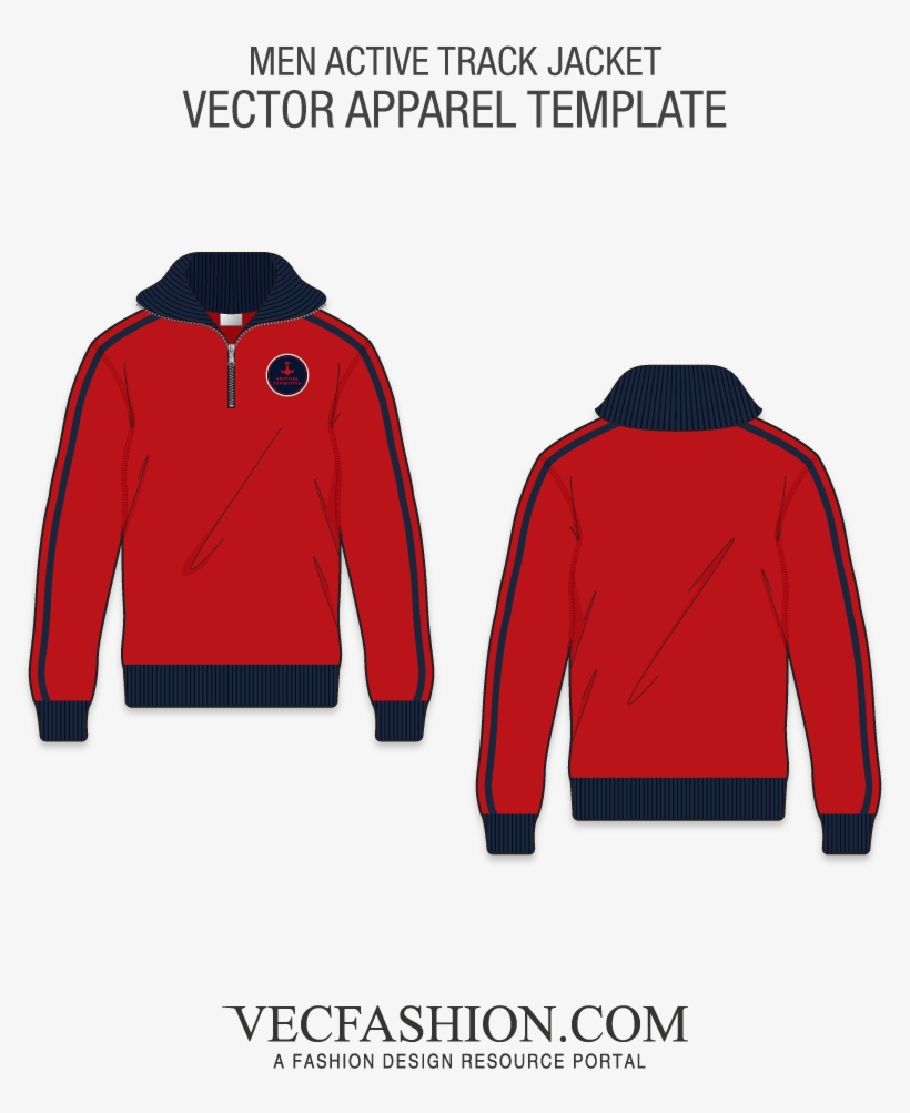 Graphic Freeuse Download Active Template Vecfashion - Track Jacket Design Template, transparent png #9277613
