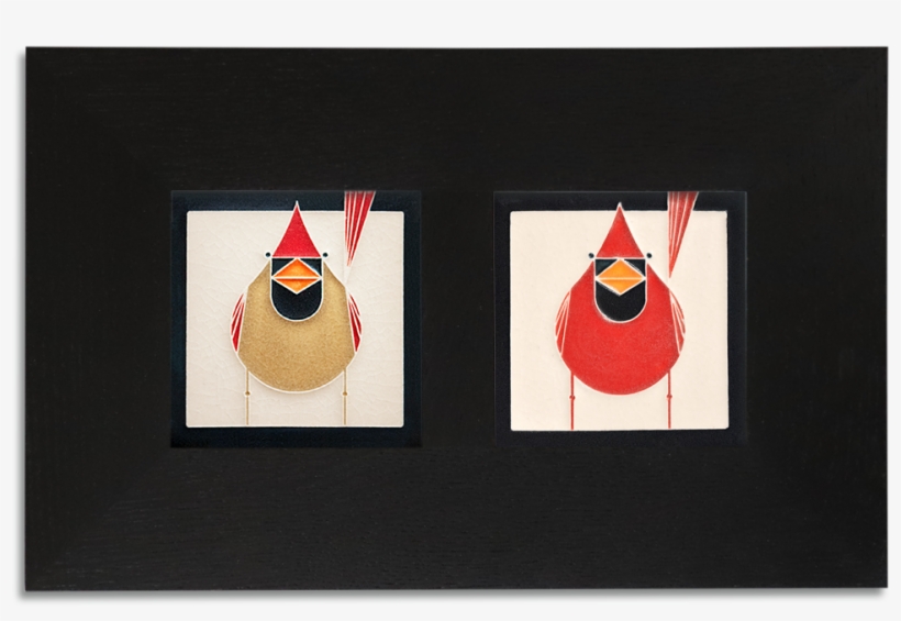 Charley Harper Cardinals Framed Set, Ebony Finish - Toppings, transparent png #9277822