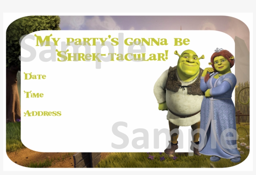 Shrek Invitation Free Pdf Download - Birthday Card Invitations Shrek, transparent png #9279288