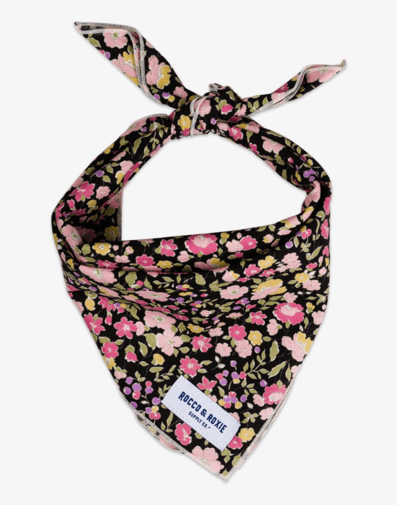 Black Floral - Scarf, transparent png #9279460