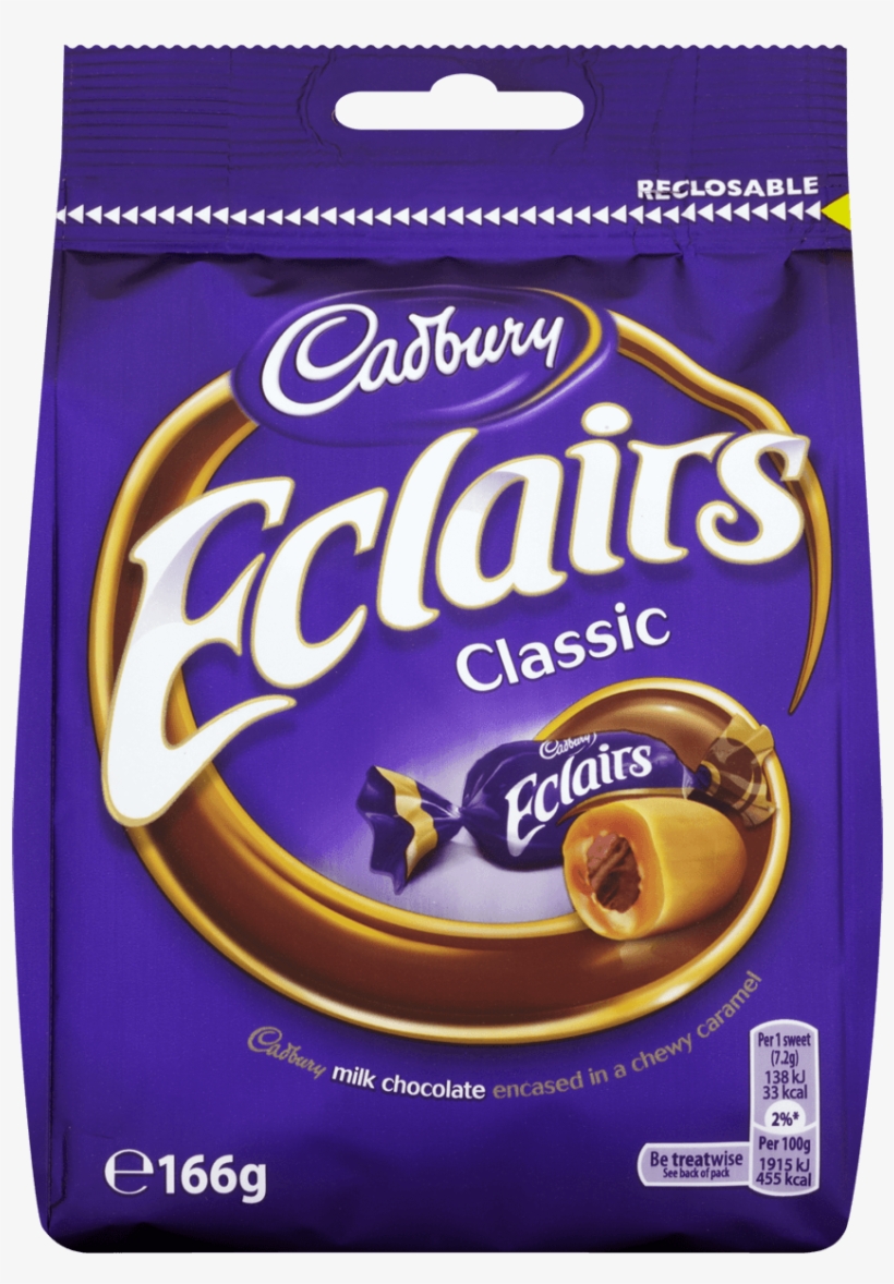Cadbury Eclairs Classic Chocoalte Candy - Cadbury Eclairs Classic 166g, transparent png #9279572