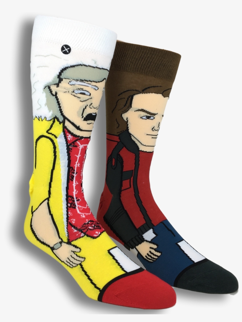 Back To The Future Ii Doc And Marty 360 Socks By Odd - Sock, transparent png #9279574