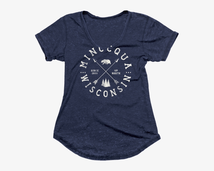 Ladies Burnout Vneck Navy - Active Shirt, transparent png #9280329