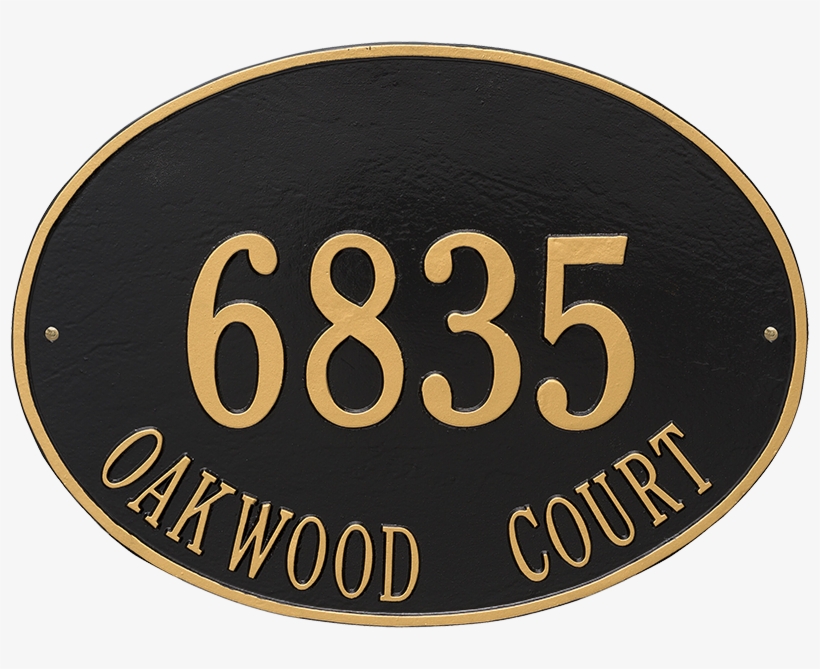 Hawthorne Oval Estate Wall Address Plaque, Two Lines - Oval Address Plaques 2 Line, transparent png #9280746
