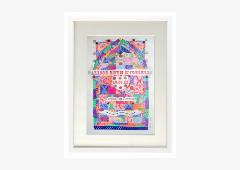 Girls First Communion Framed - Patchwork, transparent png #9280782