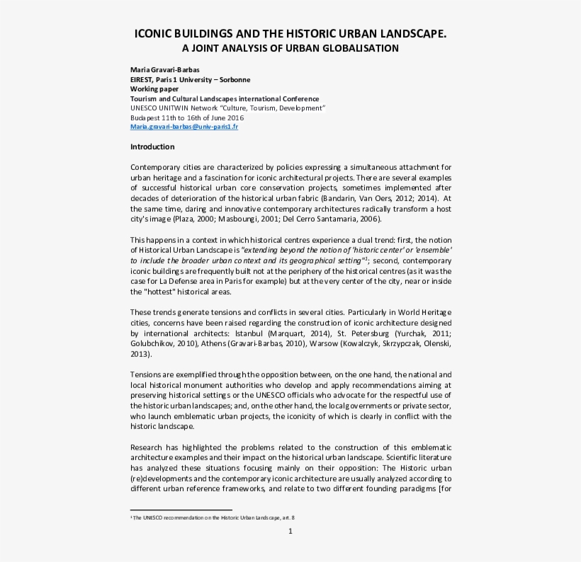 Iconic Buildings And The Historic Urban Landscape - Document, transparent png #9280885