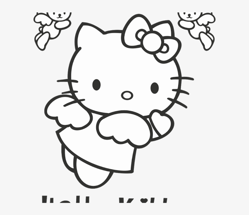 Hello Kitty Logo Vector (fictional Character)~ Format - Angel Hello Kitty Coloring Pages, transparent png #9284293