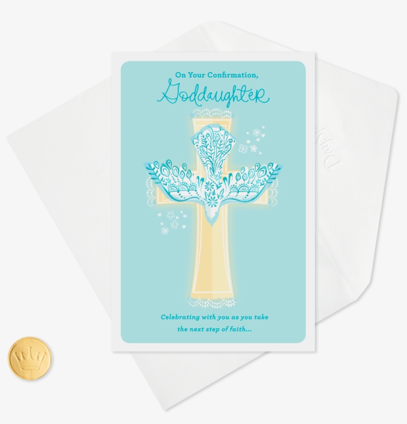 Dove And Cross Confirmation Card For Goddaughter - Cross, transparent png #9284669