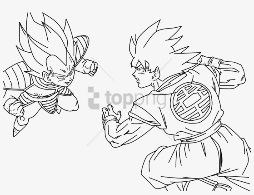 Free Png Dragon Ball Z Para Colorir Goku E Vegeta Png - Vegeta Y