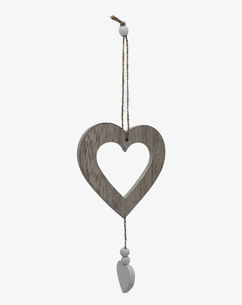 Wooden Heart Christmas Tree Hanging Ornaments - Heart, transparent png #9285190
