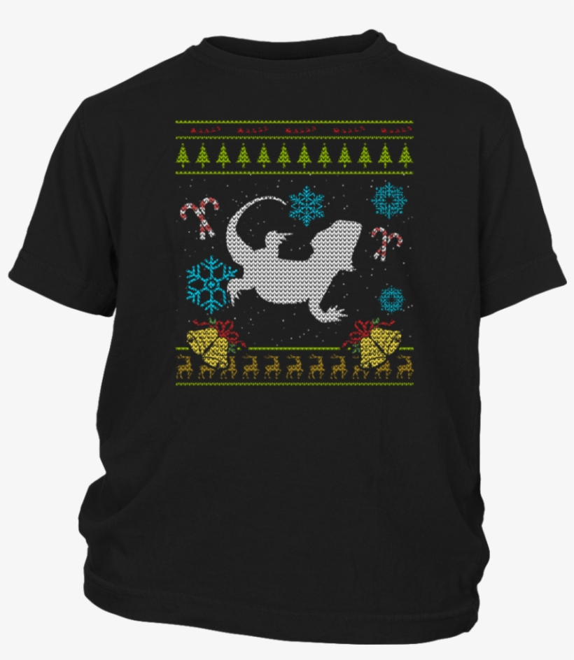 Bearded Dragon Ugly Christmas Tee Shirt - Louis Vuitton Mickey Mouse T Shirt, transparent png #9285454