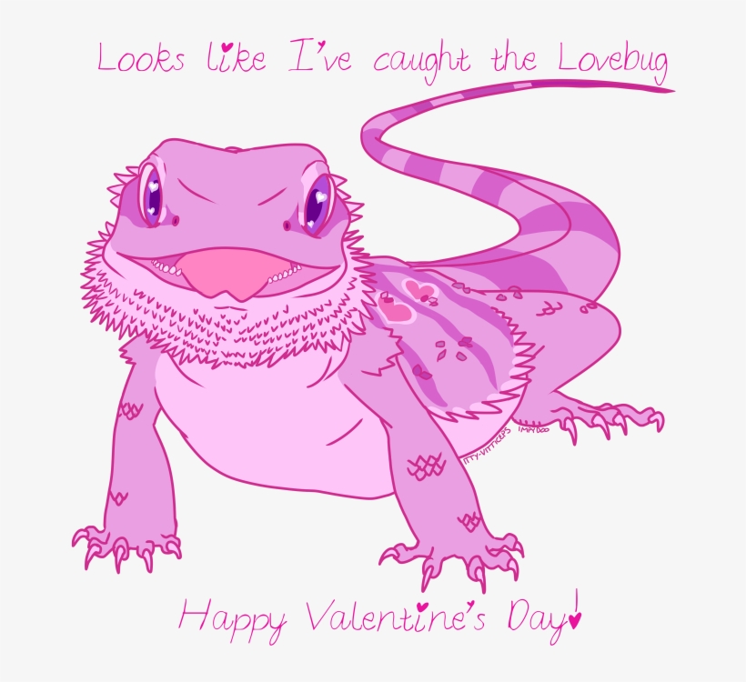 Cliparts For Free Download Reptile Clipart Bearded - Reptile Valentines Day Card, transparent png #9285500