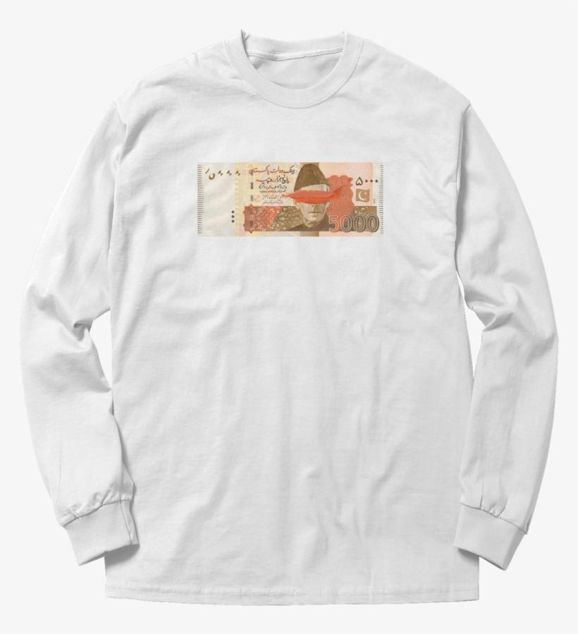 5000 Rupee Long Sleeve Tee - Sweatshirt, transparent png #9285771
