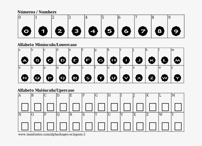 Font Details Alpha Shapes Octagons - Number, transparent png #9286423