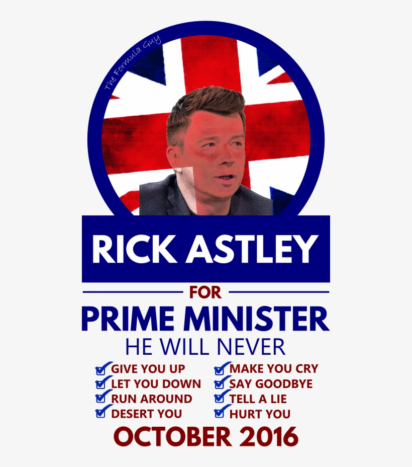 Rick Astley For Prime Minister, transparent png #9286750