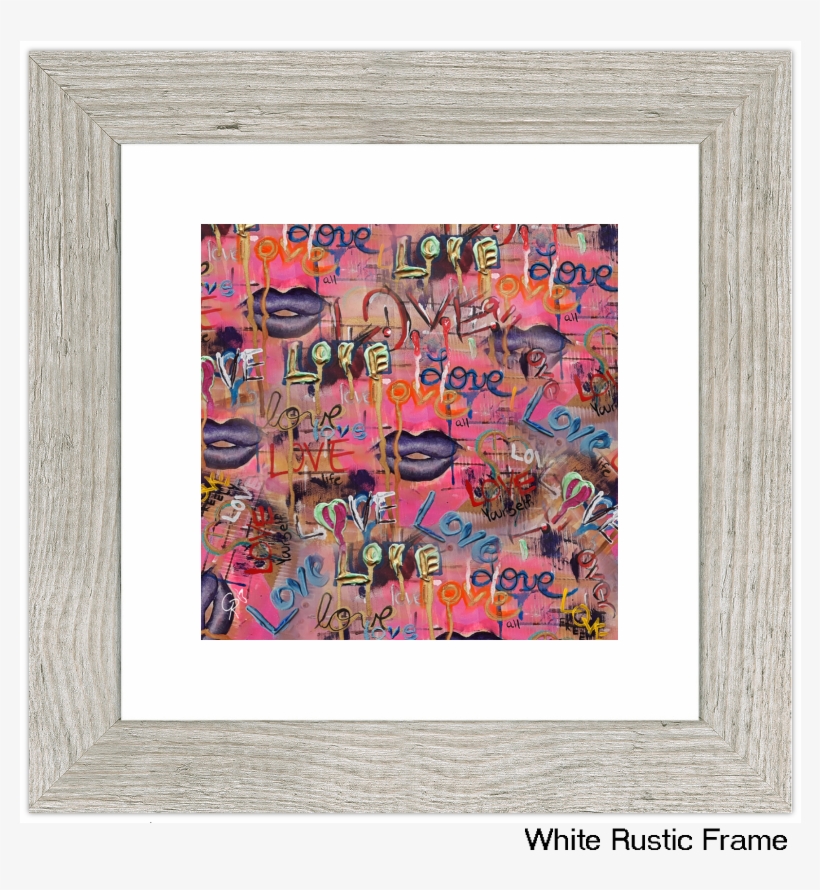 Love White Rustic Frame - Picture Frame, transparent png #9287410