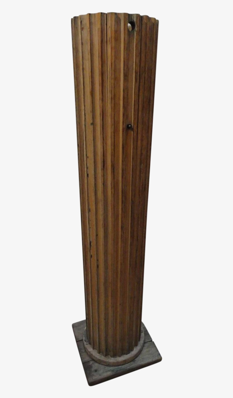 Antique Oak Wood Column Floor Lamp - Outdoor Furniture, transparent png #9287891