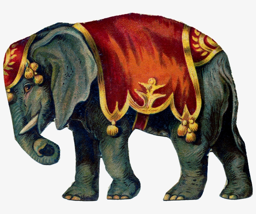 Zibi Vintage Scrap - Circus Elephant On Ball, transparent png #9290767