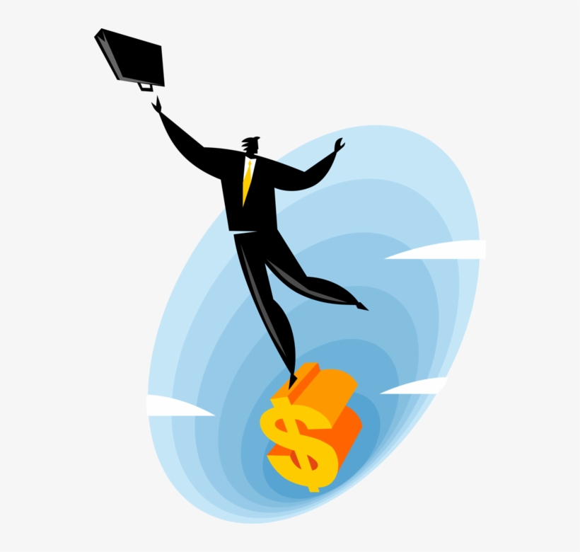 Vector Illustration Of Successful Businessman Stands, transparent png #9291686