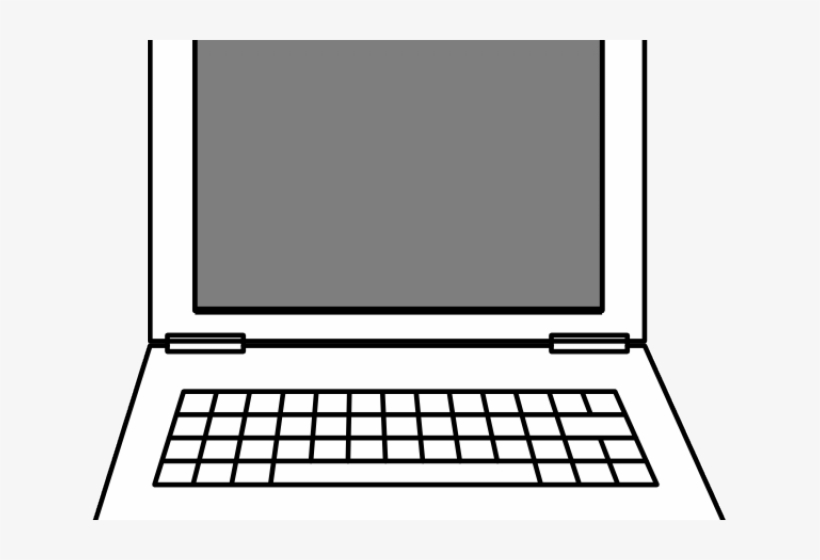 Laptop Clipart Outline - Laptop Blanco Y Negro, transparent png #9292832