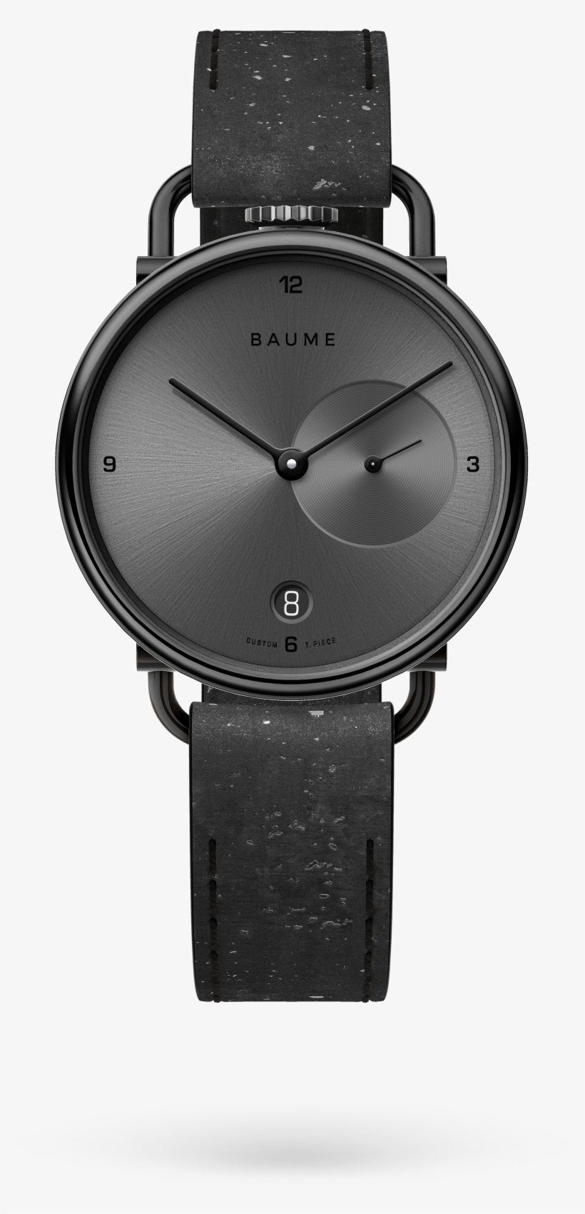 35mm Date Unisex Custom Watch Ronda Black Case Black - Watch, transparent png #9294317