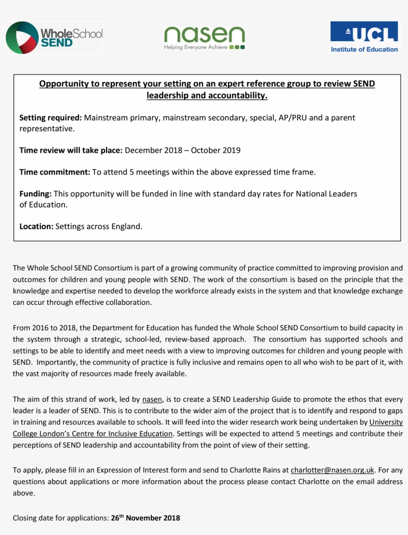 Expression Of Interest Advert - Ucl Institute Of Education, transparent png #9294449