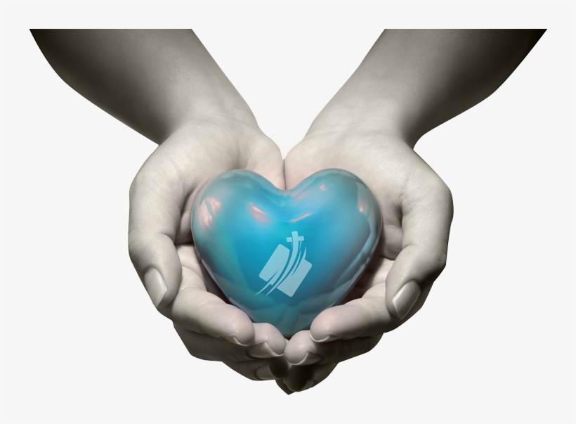 Hands Holding Out A Blue Cyan Turquoise Heart With - Schöne Bilder Zum Valentinstag, transparent png #9295871