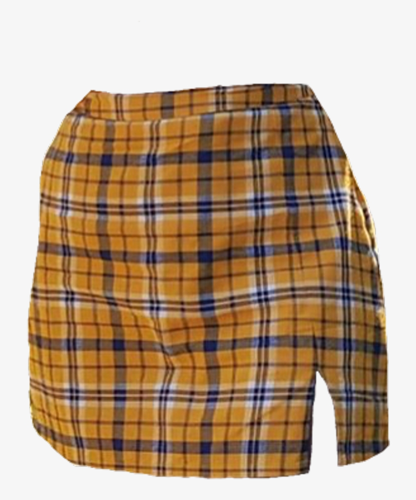 #clueless #yellow #plaid #skirt #cute #outfit #vintage - Plaid, transparent png #9296110