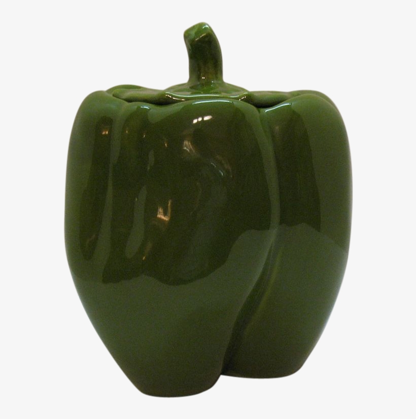 Vintage Green Pepper Cookie Jar 1950-60s Very Good - Green Bell Pepper, transparent png #9296404