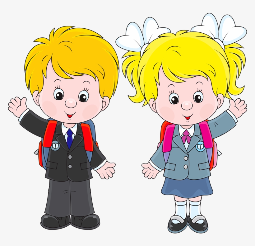 Girl Walking To School Clipart - Boy And Girl Clip Art, transparent png #9297014