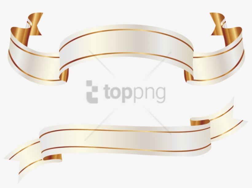 Free Png Gold Banner Ribbon Png Png Images Transparent - White Gold Ribbon Vector, transparent png #9298874