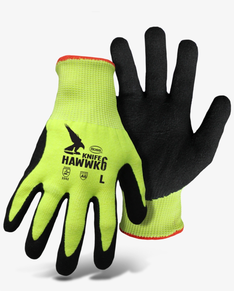 Boss® Knife Hawwk 6 Nitrile Palm Dip With Padded Palm, transparent png #9298914