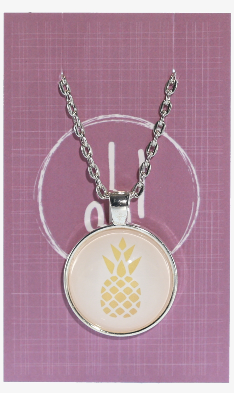 Gold Pineapple Necklace - Locket, transparent png #9299919