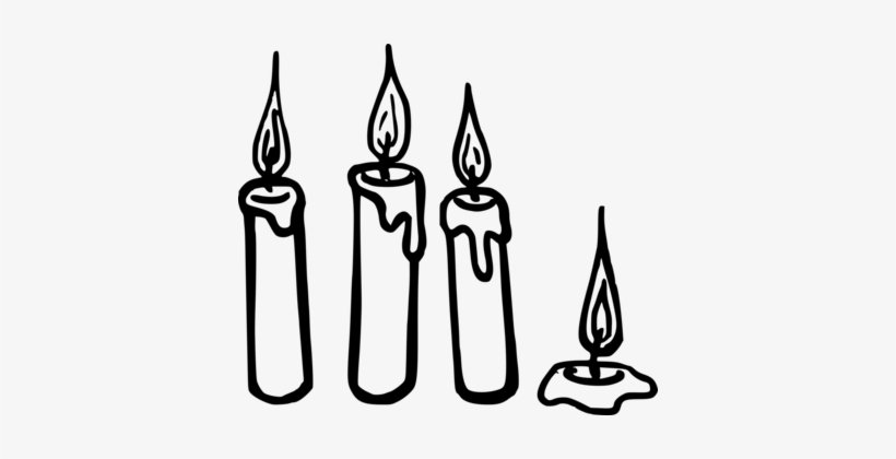 Advent Candle Birthday Candles Birthday Cake - Candle Black And White Png, transparent png #931527