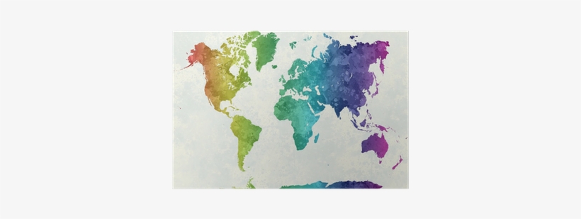 Rainbow Watercolor World Map, transparent png #931572