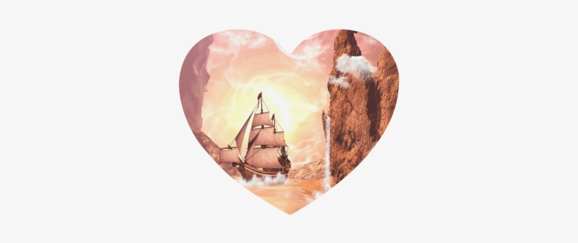 Awesome Ship Heart-shaped Mousepad - Fantastisches Schiff Karte, transparent png #931746