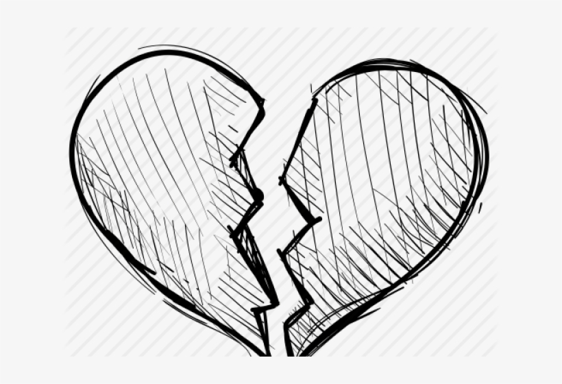 Drawn Heart Free On Dumielauxepices Net Cracked - Fake Love Drawings, transparent png #931785