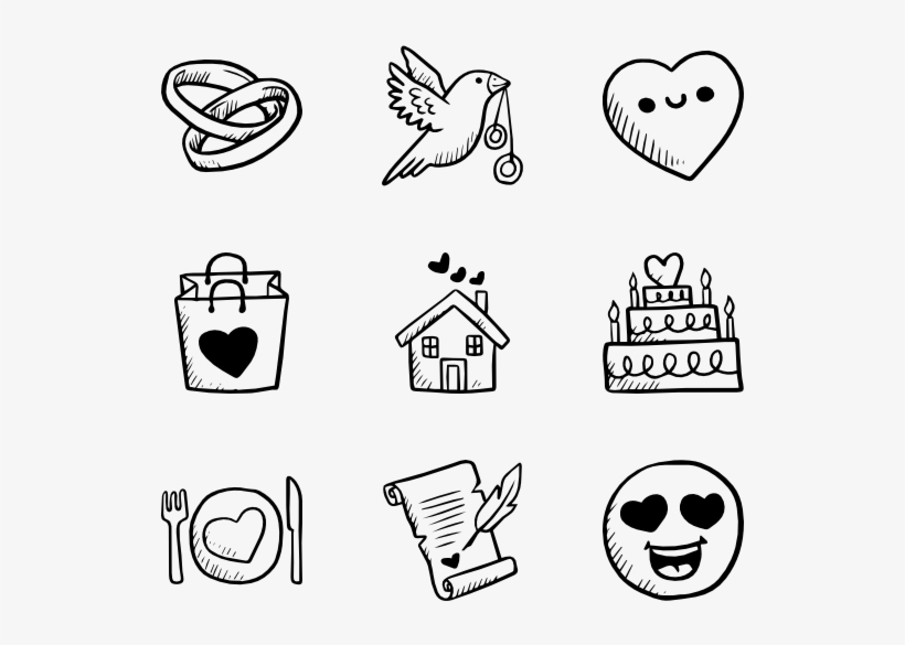Hand Drawn Love Elements - Hand Drawn Icons Png, transparent png #931846