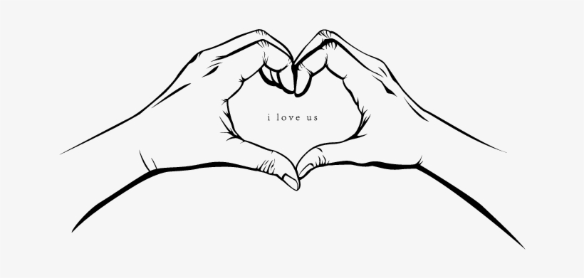 Hand Heart Drawing - Heart Hands Black And White, transparent png #931872