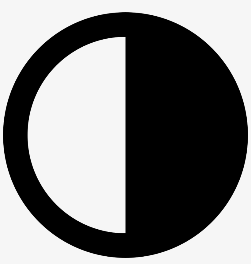 Half-filled Circle Comments - First Quarter Moon Icon, transparent png #932248