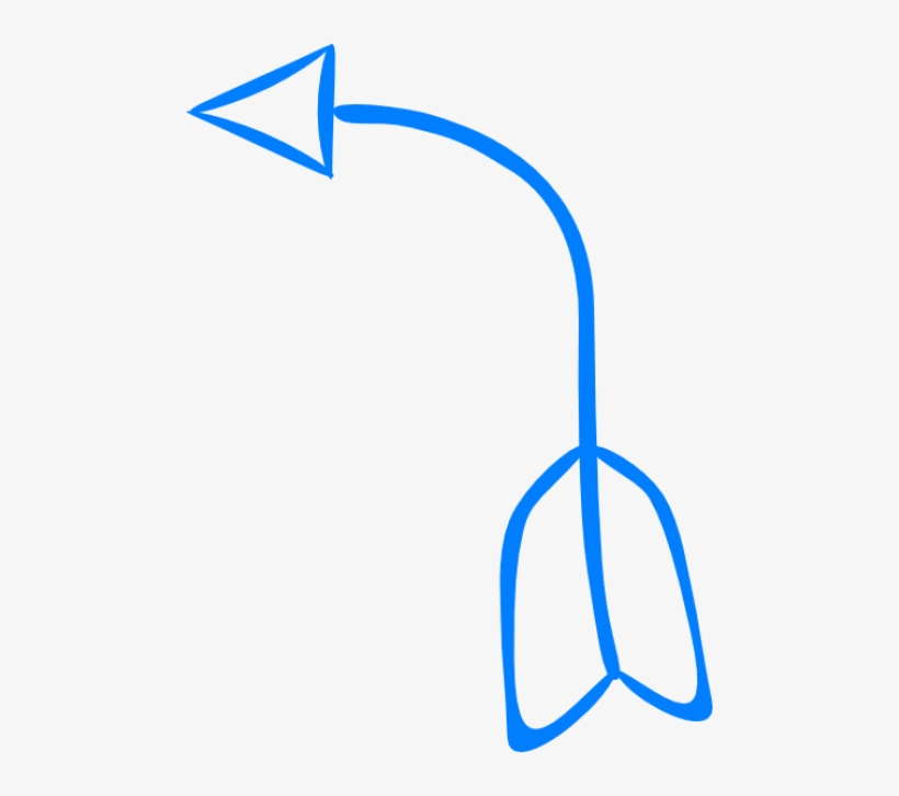 Curved Blue Left Arrow Clip Art - Cute Curved Arrow Clipart, transparent png #932457
