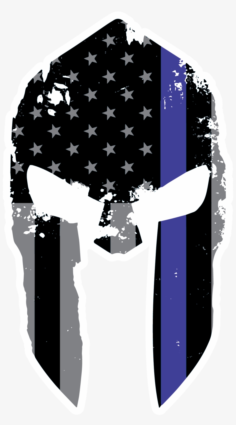 Download Tattered Spartan Helmet Us Flag Police Support Subdued Green Line Us Flag Free Transparent Png Download Pngkey