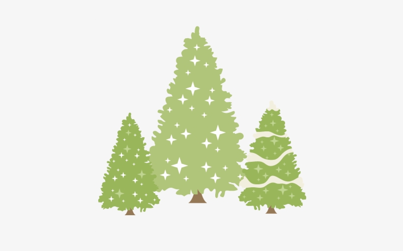 Glittery Pine Trees Set Svg Scrapbook Title Winter - Miss Kate Cuttables Christmas Tree, transparent png #933311