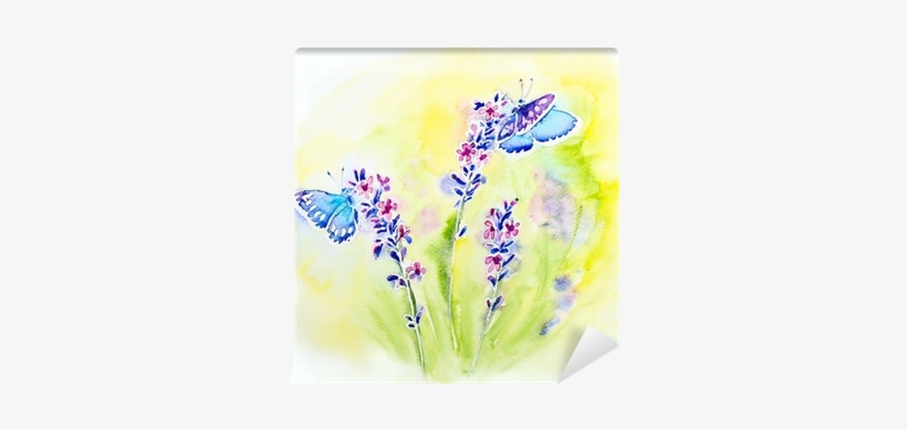 Painted Watercolor With Summer Lavender Flowers And - Watercolor Painting, transparent png #933573