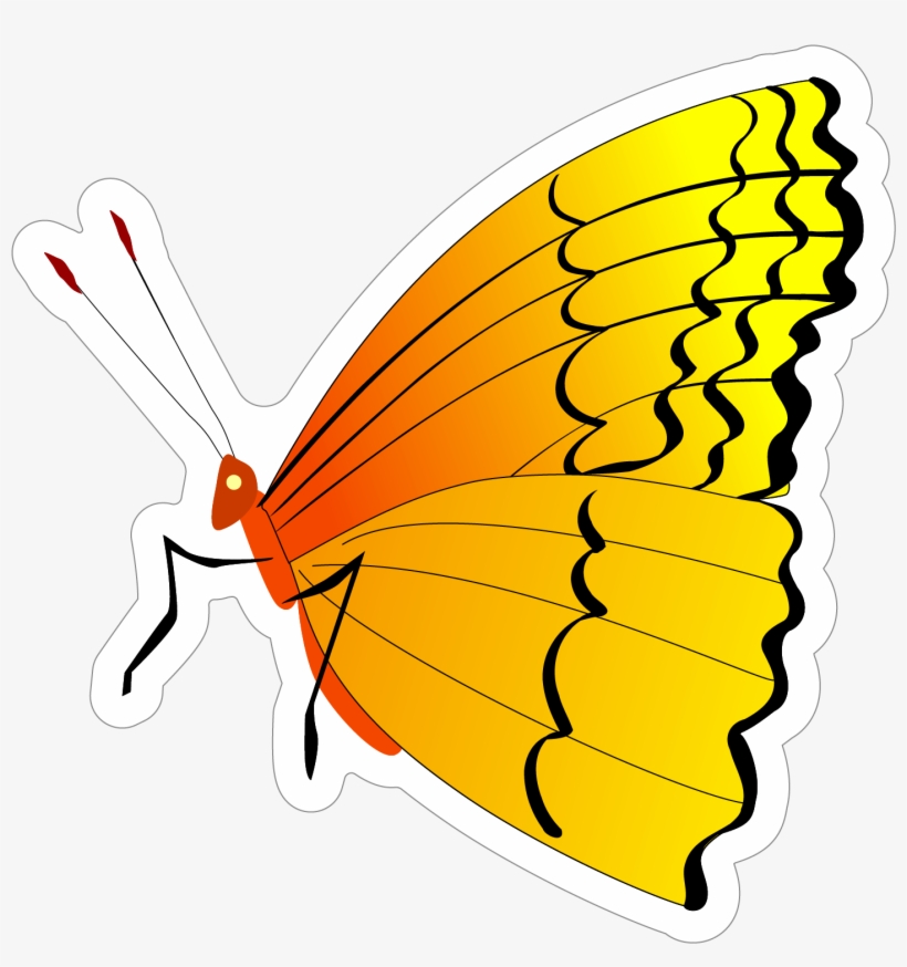Cool Butterfly Profile Sticker - Clip Art, transparent png #933619