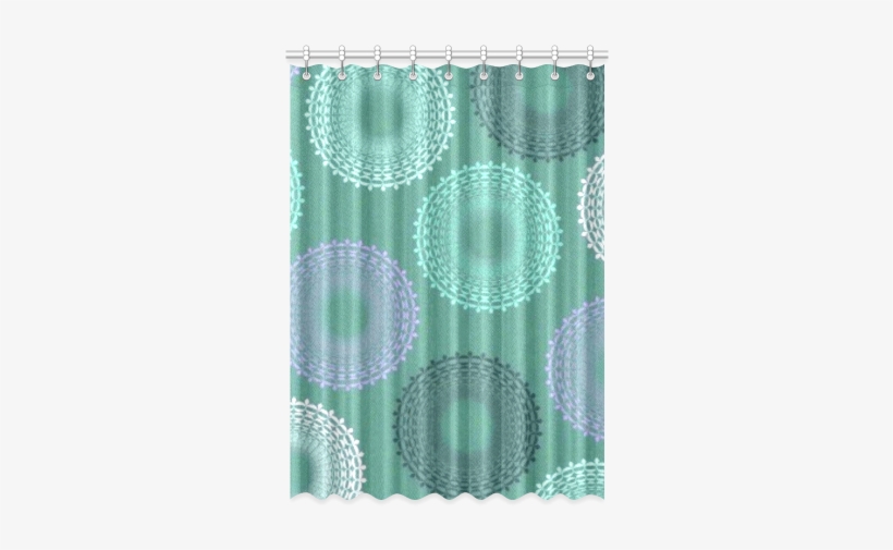 Teal Sea Foam Green Lace Doily Window Curtain 52" X - Window Valance, transparent png #933644