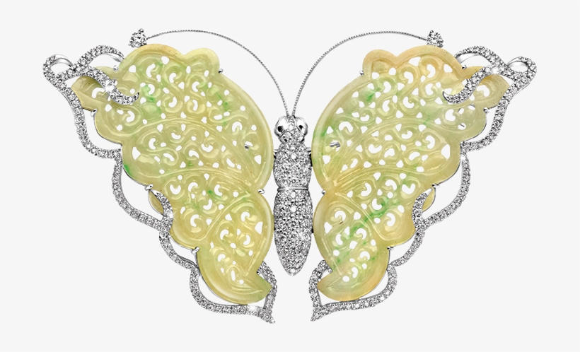 Yellow Butterfly Brooch - Brooch, transparent png #933720